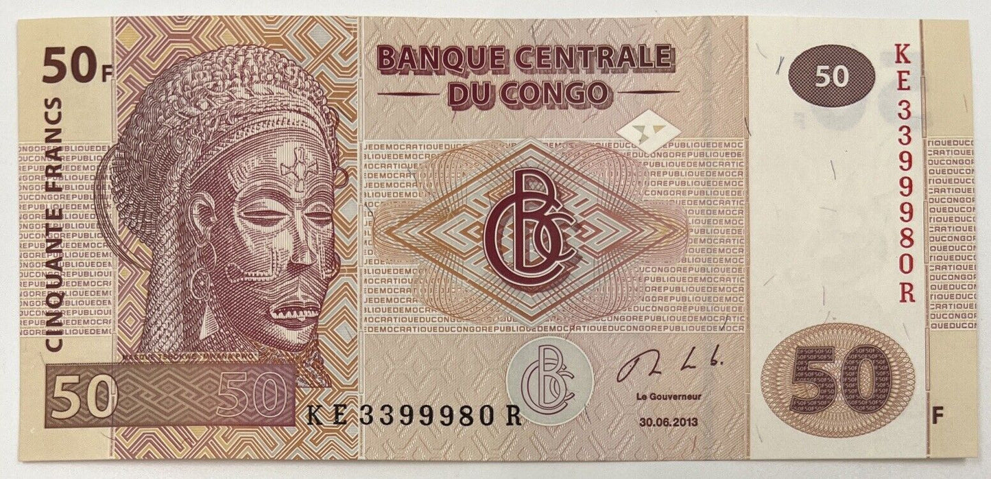 Old Vintage Africa Congo 50 Francs Banknote | Collectable Grade