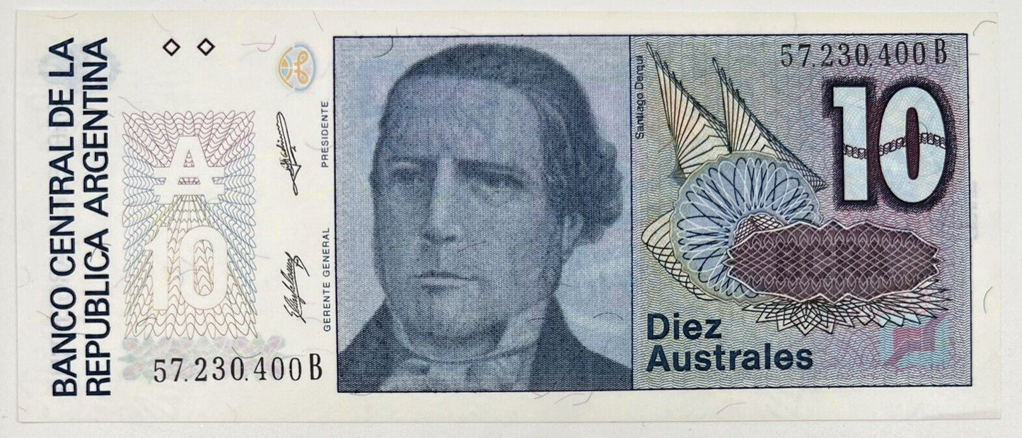 Old Vintage Argentina 10 Australes Banknote | Collectable Grade