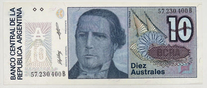 Old Vintage Argentina 10 Australes Banknote | Collectable Grade