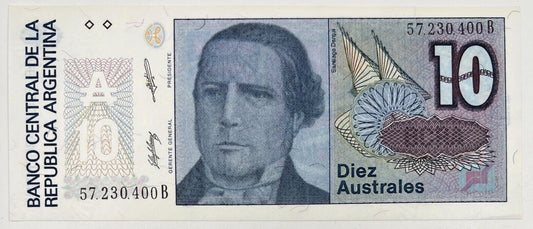 Old Vintage Argentina 10 Australes Banknote | Collectable Grade