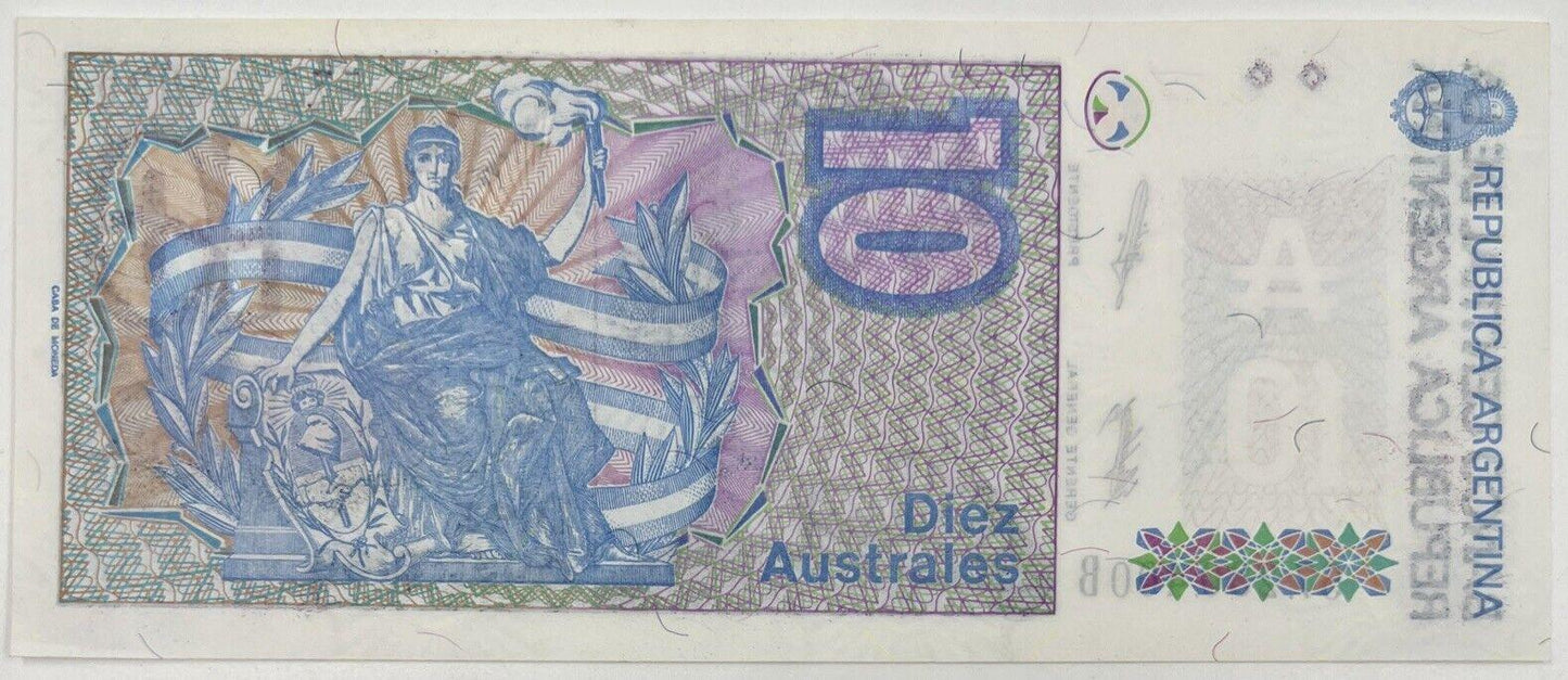 Old Vintage Argentina 10 Australes Banknote | Collectable Grade