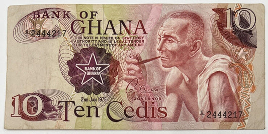 Old Vintage Ghana 10 Cedis Banknote | Collectable Grade