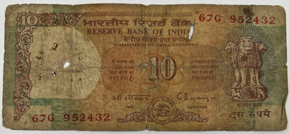 Old Vintage India 10 Rupees Banknote | Collectable Grade