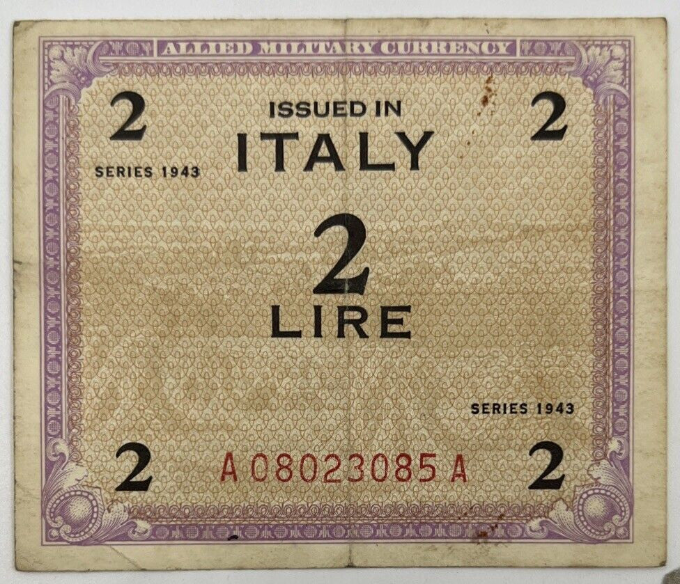 Old Vintage Italy 2 Lire Banknote | Collectable Grade
