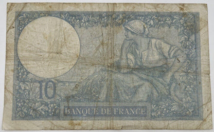 Old Vintage France 10 Dix Francs Banknote | Collectable Grade