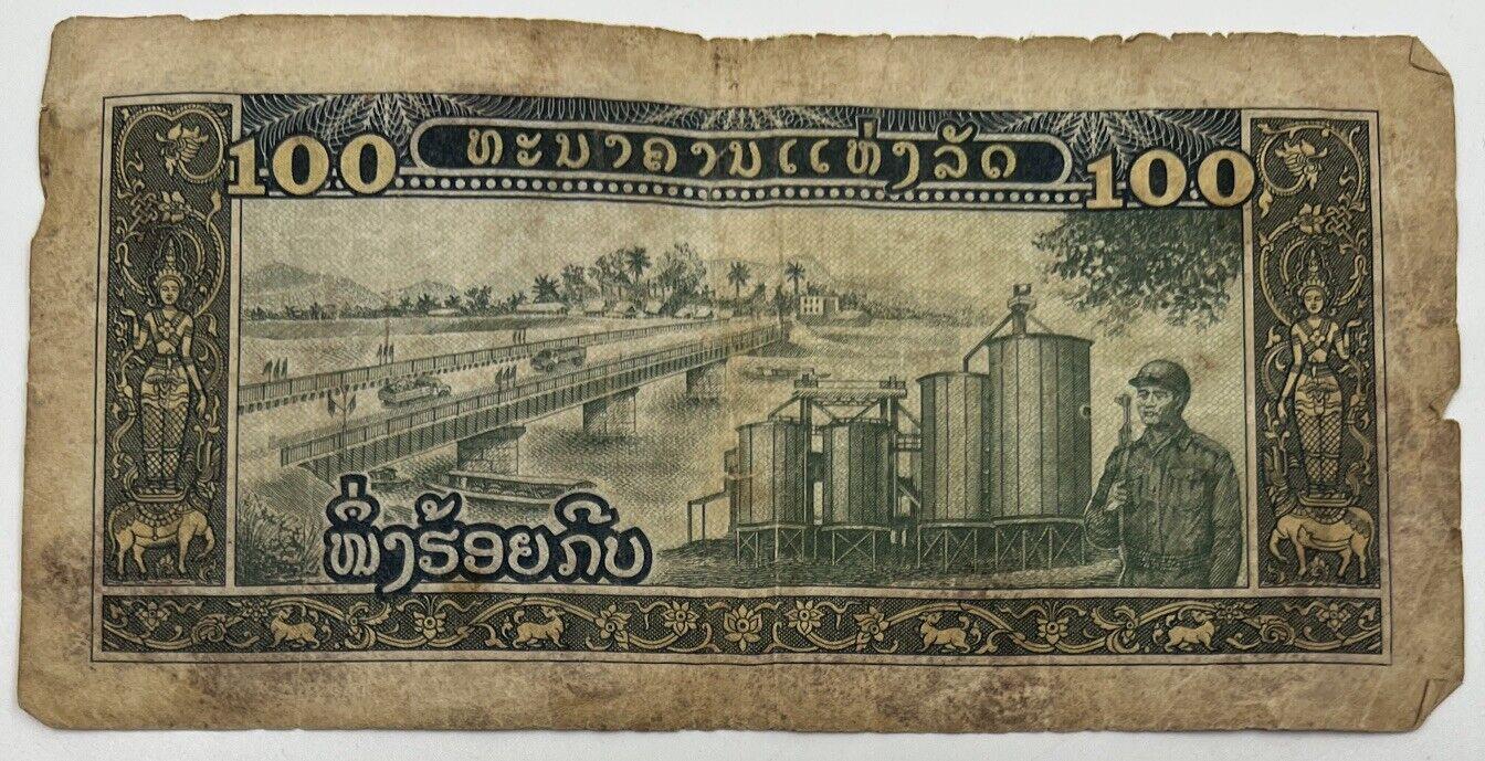 Old Vintage Laos 100 Kip Banknote | Collectable Grade