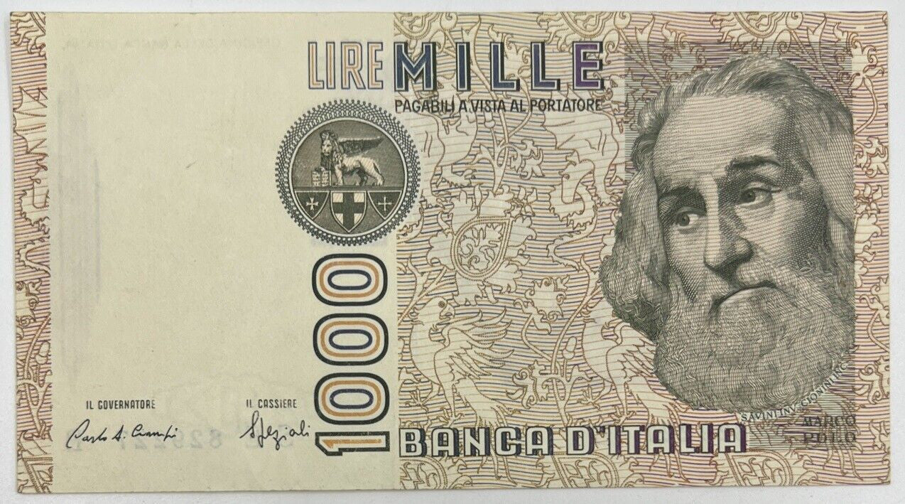 Old Vintage Italy 1000 Lire Banknote | Collectable Grade