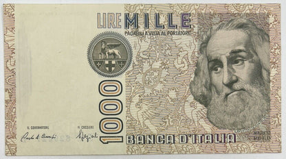 Old Vintage Italy 1000 Lire Banknote | Collectable Grade