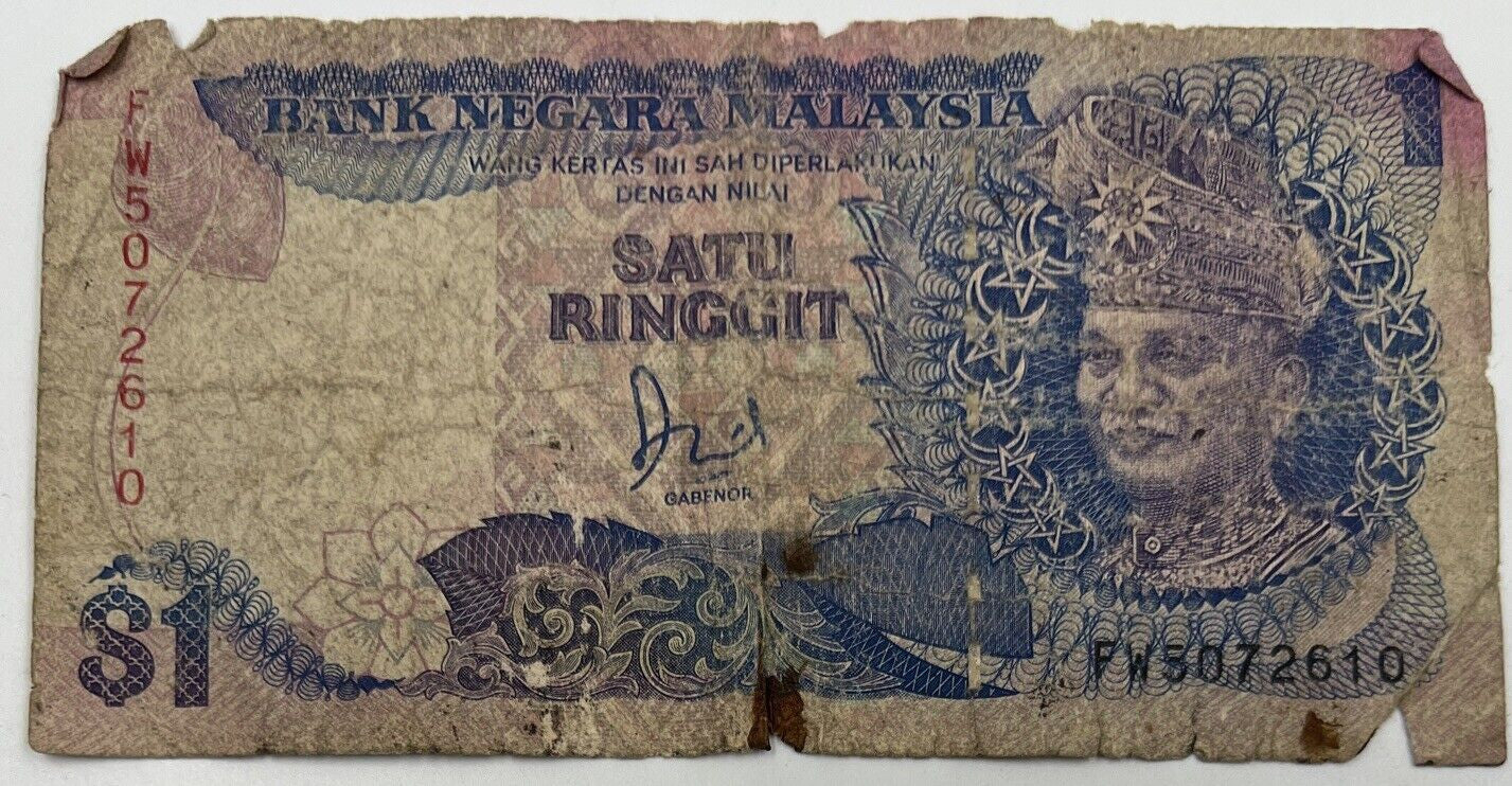 Old Vintage Malaysia $1 Ringgit Banknote | Collectable Grade