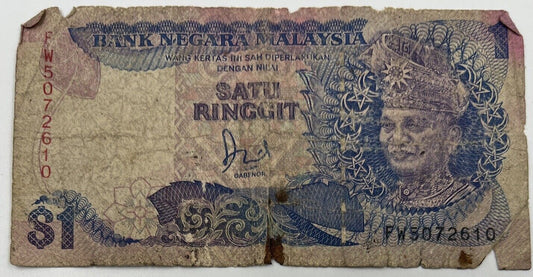Old Vintage Malaysia $1 Ringgit Banknote | Collectable Grade