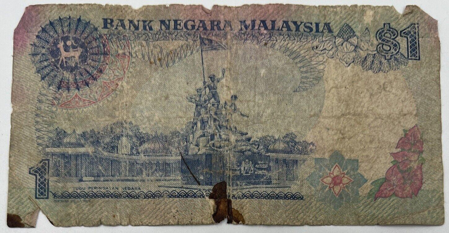 Old Vintage Malaysia $1 Ringgit Banknote | Collectable Grade