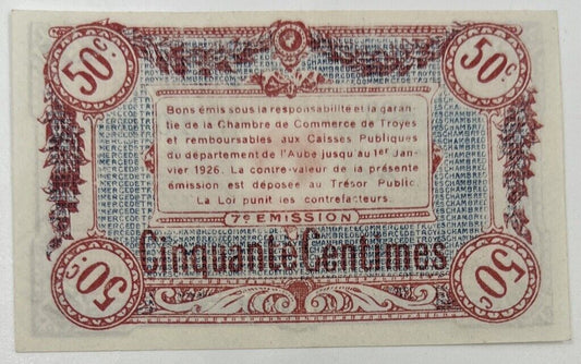 Old Vintage France 50 Centimes Banknote | Collectable Grade