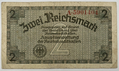 Old Vintage Germany 2 Mark Banknote | Collectable Grade