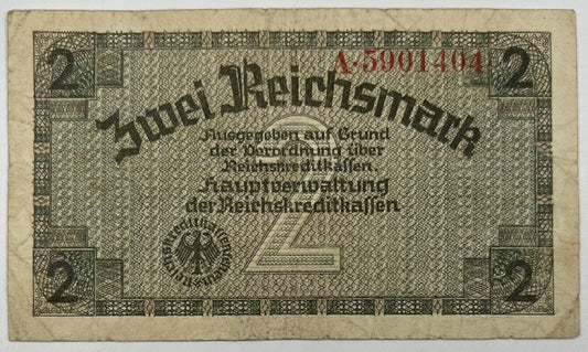 Old Vintage Germany 2 Mark Banknote | Collectable Grade