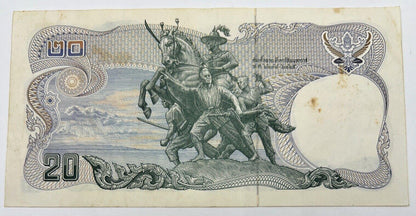 Old Vintage Rama XI Thailand 20 Baht Banknote | Collectable Grade