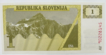 Old Vintage Slovenia 1 Tolar Banknote | Collectable Grade