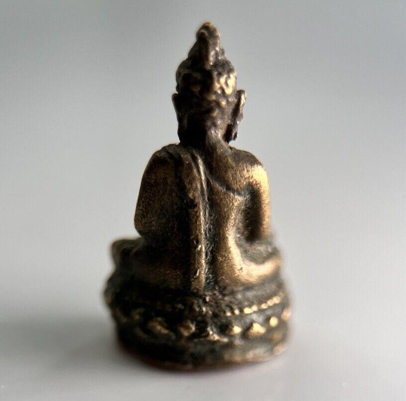 Thailand Old Vintage Thai Buddha Charm Metal Statue | Height 2.1cm