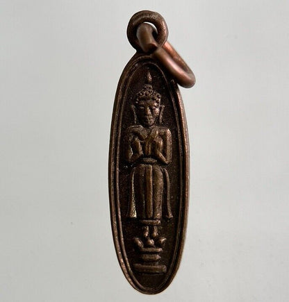 Thailand Old Vintage Thai Buddha Necklace Charm Coin | Height 2.2cm