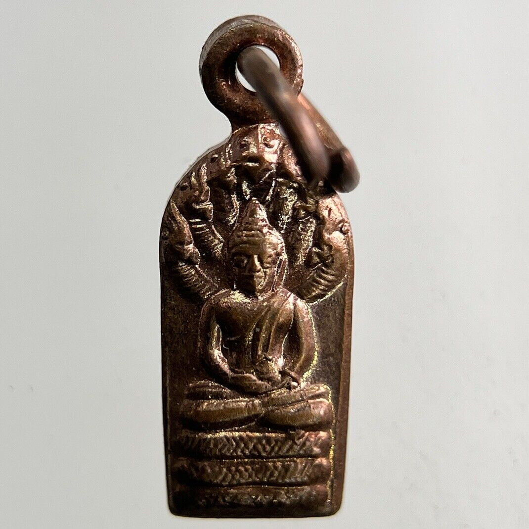 Thailand Old Vintage Thai Buddha Necklace Charm Coin | Height 1.8cm