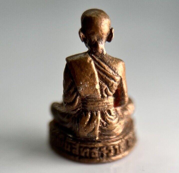 Thailand Vintage Thai Monk Charm Metal Statue | Height 2cm