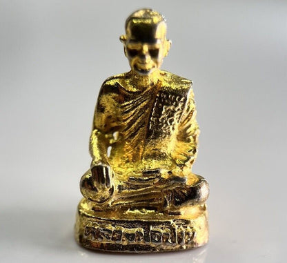 Thailand Vintage Thai Monk Charm Metal Statue | Height 2.5cm