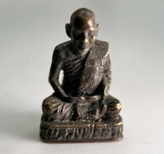 Thailand Vintage Thai Monk Charm Metal Statue | Height 2cm