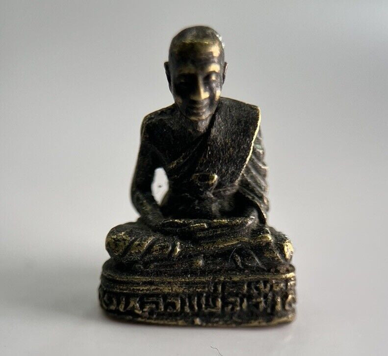 Thailand Vintage Thai Monk Charm Metal Statue | Height 2cm
