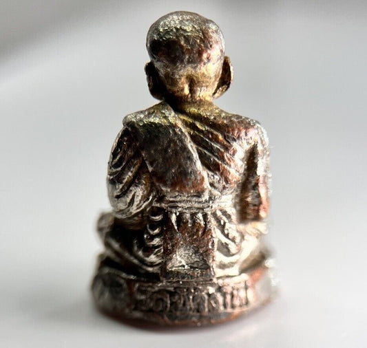 Thailand Vintage Thai Monk Charm Metal Statue | Height 2.5cm