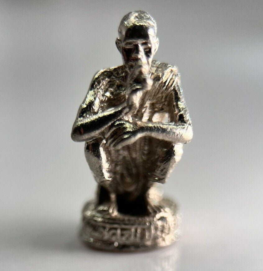 Thailand Vintage Thai Monk Charm Metal Statue | Height 2.5cm