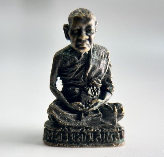Thailand Vintage Thai Monk Charm Metal Statue | Height 2.1cm