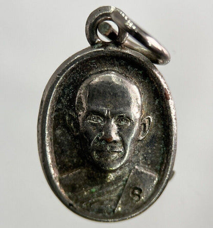 Thailand Vintage Thai Monk Buddhist Hanging Necklace Charm Token | Height 2cm