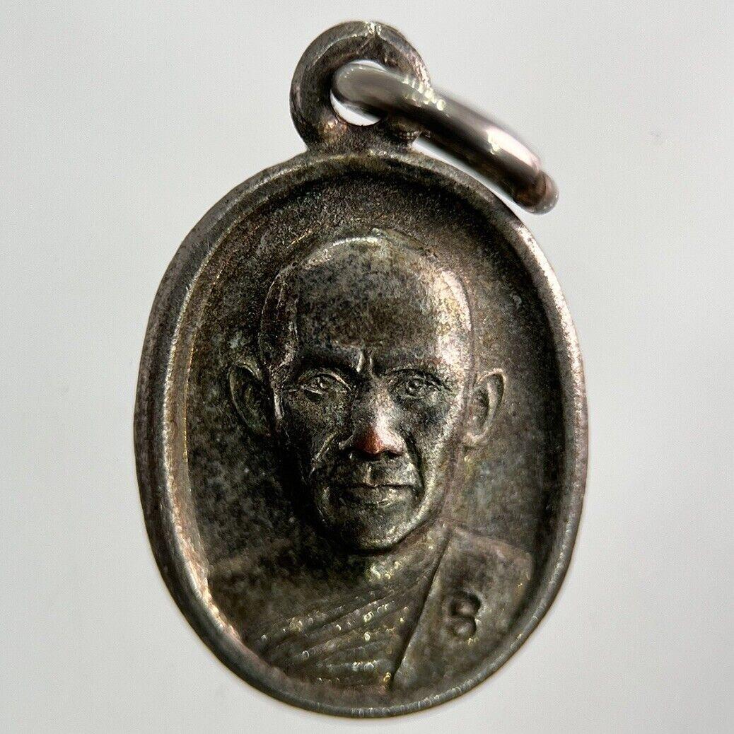 Thailand Vintage Thai Monk Buddhist Hanging Necklace Charm Token | Height 2cm