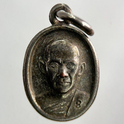 Thailand Vintage Thai Monk Buddhist Hanging Necklace Charm Token | Height 2cm