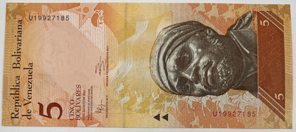 Old Vintage Venezuela 5 Bolivares Banknote | Collectable Grade