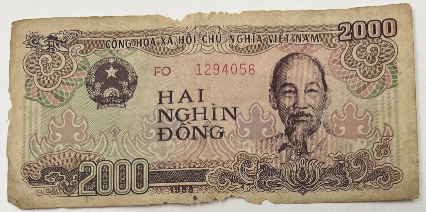 Old Vintage Vietnam 2000 Dong Banknote | Collectable Grade