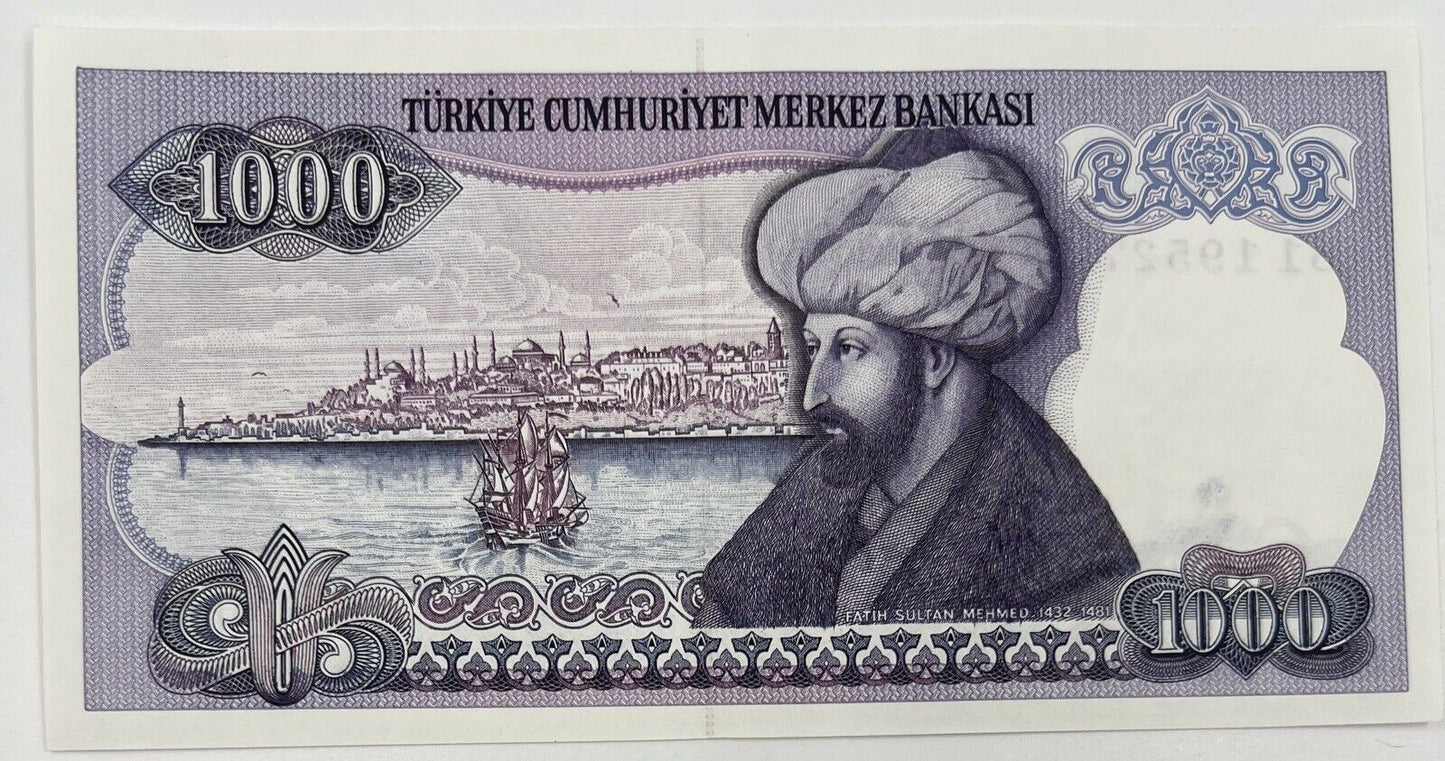 Old Vintage Turkey 1000 Lirasi Banknote | Collectable Grade