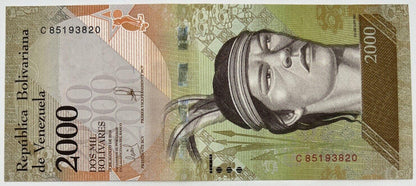Old Vintage Venezuela 2000 Bolivares Banknote | Collectable Grade