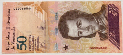 Old Vintage Venezuela 50 Bolivares Banknote | Collectable Grade