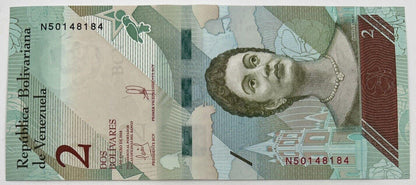 Old Vintage Venezuela 2 Bolivares Banknote | Collectable Grade