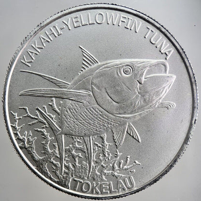 Tokelau Kakahi-Yellowfin Fish 1oz Silver Coin | Very High Grade | a535