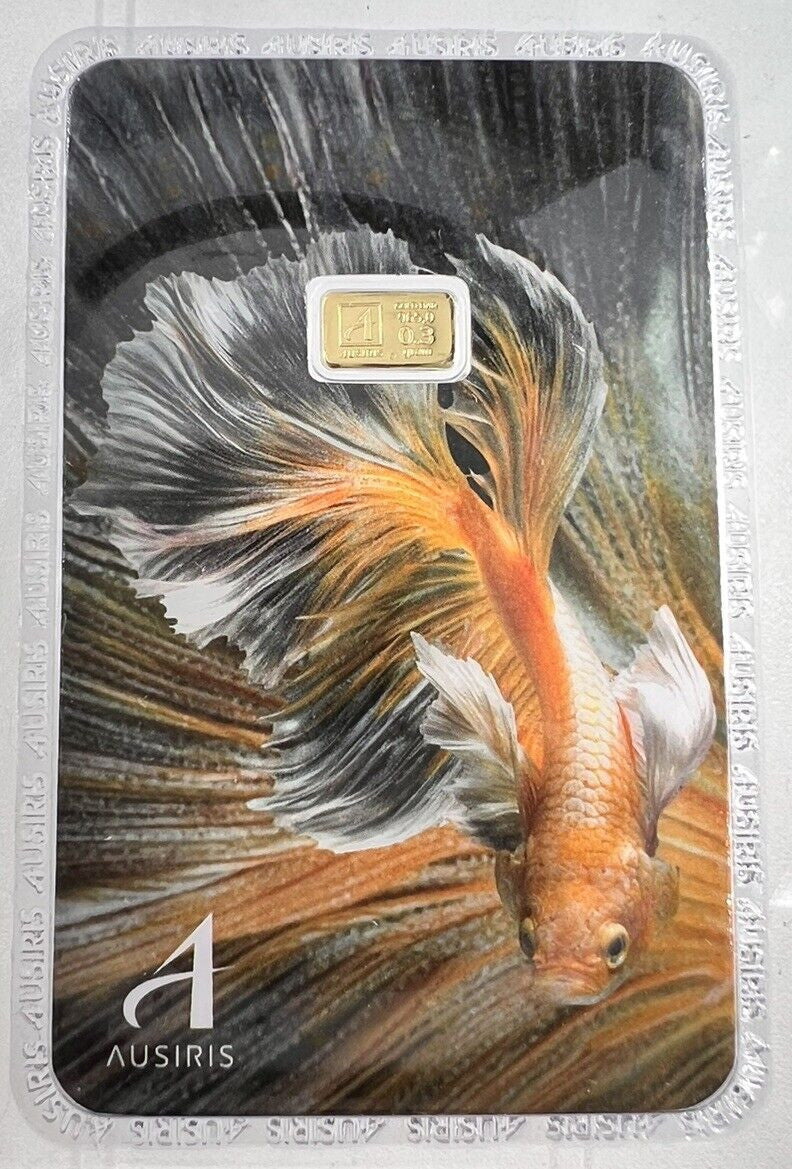 Thailand Thai 0.3g Gram Gold Bar 96.5% With Original Store Bag And Card