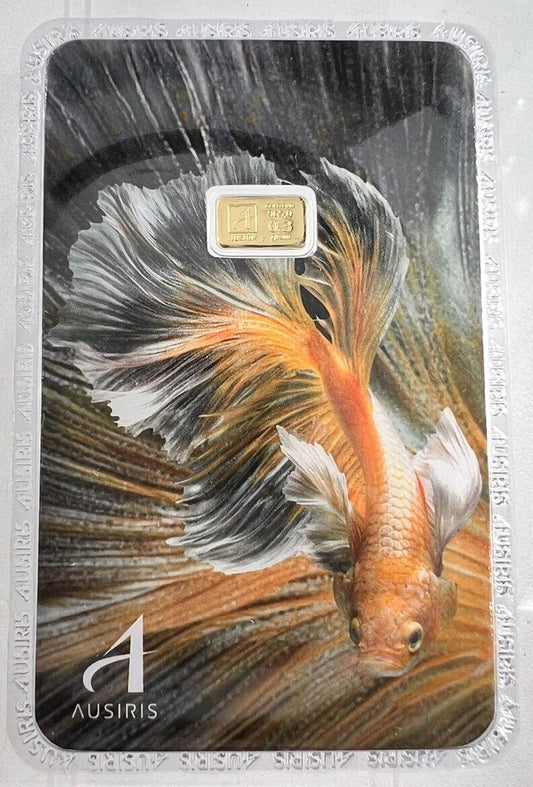 Thailand Thai 0.3g Gram Gold Bar 96.5% With Original Store Bag And Card