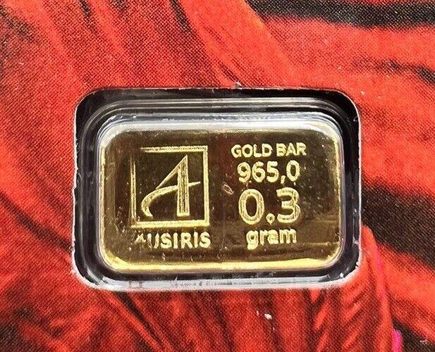Thailand Thai 0.3g Gram Gold Bar 96.5% With Original Store Bag And Card