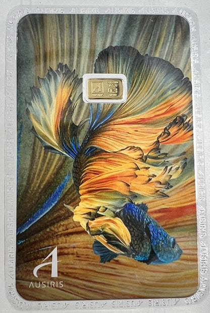 Thailand Thai 0.3g Gram Gold Bar 96.5% With Original Store Bag And Card