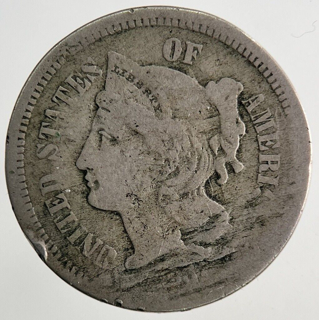 US USA 3 Cents III Coin | Fine Collectable Grade