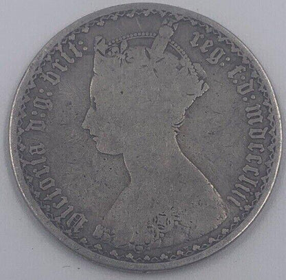 Victoria Gothic Florin | British Silver Coin | Fair Grade | a004