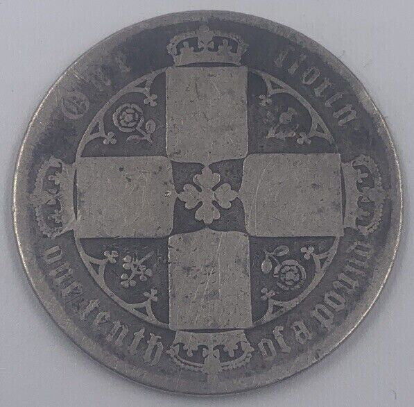 Victoria Gothic Florin | British Silver Coin | Fair Grade | a003