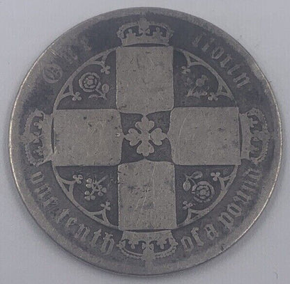 Victoria Gothic Florin | British Silver Coin | Fair Grade | a003