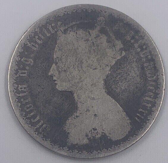 Victoria Gothic Florin | British Silver Coin | Fair Grade | a003