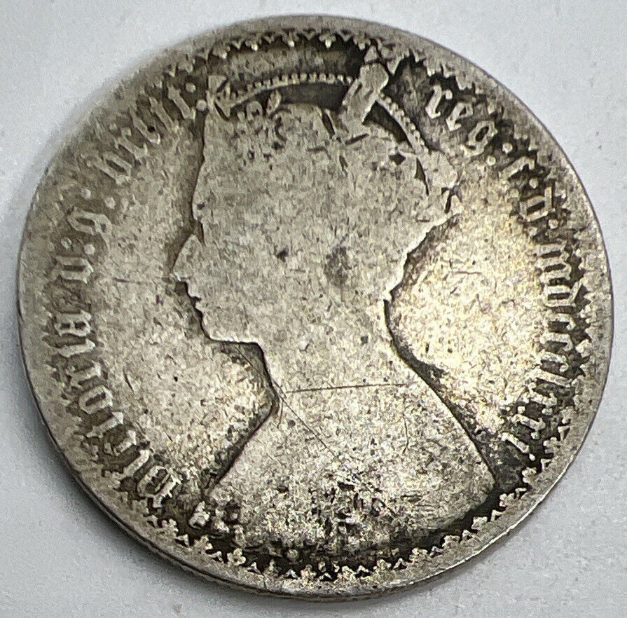 Victoria Gothic Florin | British Silver Coin | Fair Grade | a1211